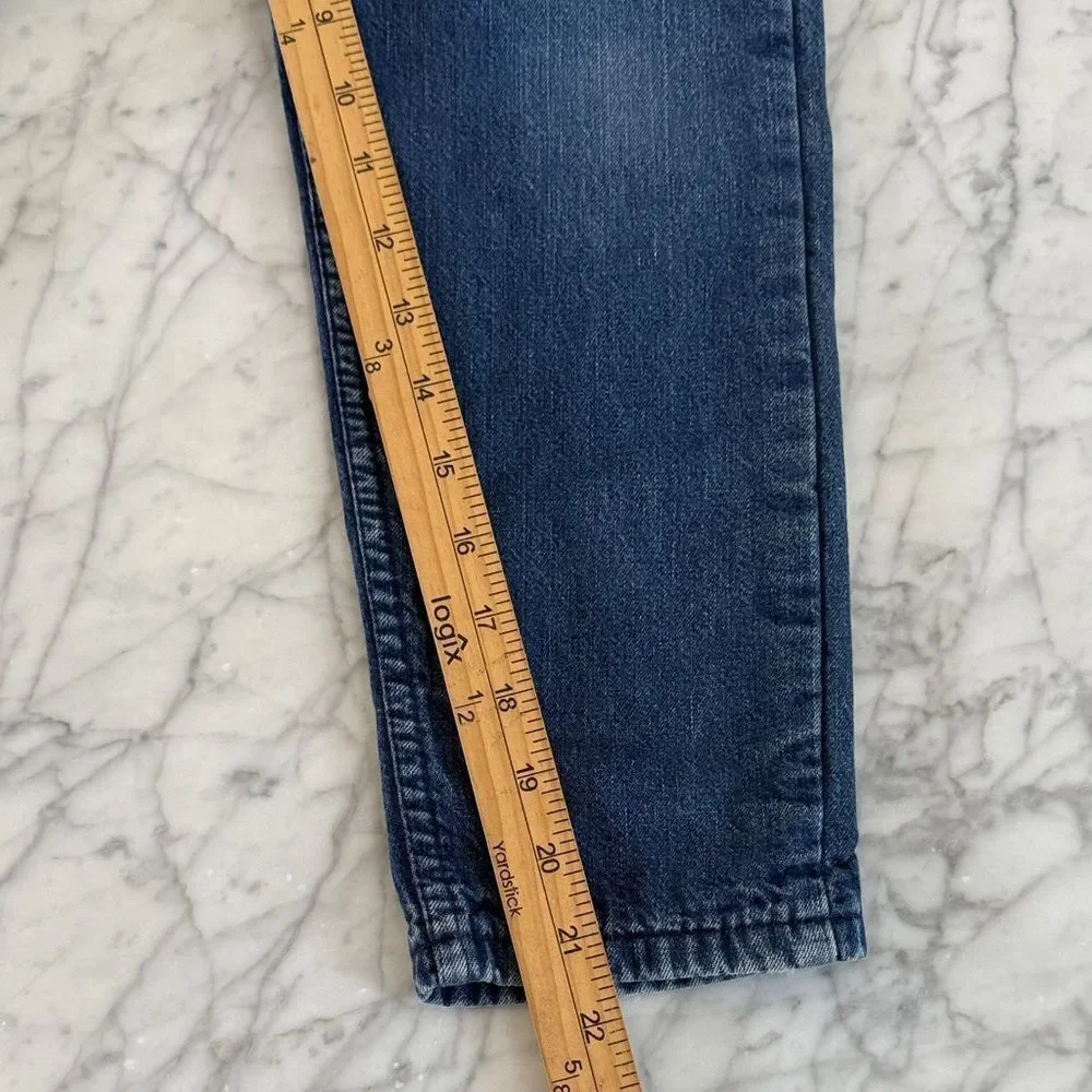 Vintage Osh Kosh Girl Denim Jeans Plaid Lined Sz 6X